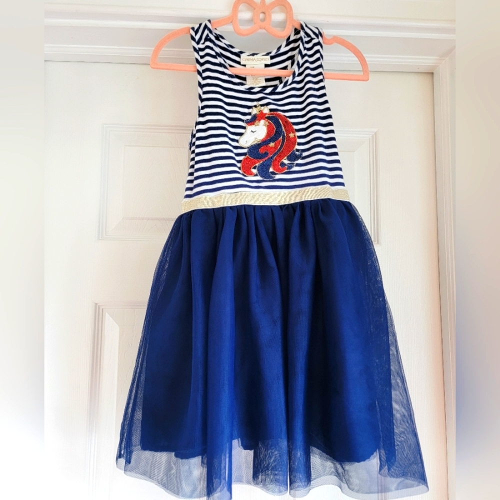 Unicorn Striped Tutu Dress